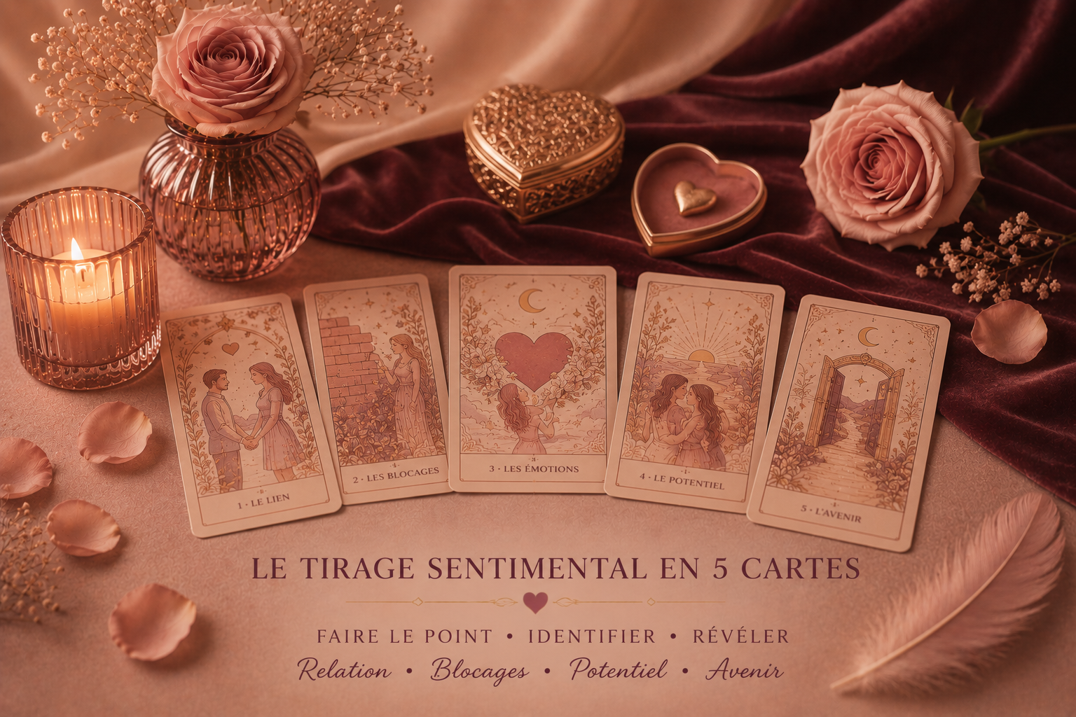 Le tirage sentimental en 5 cartes